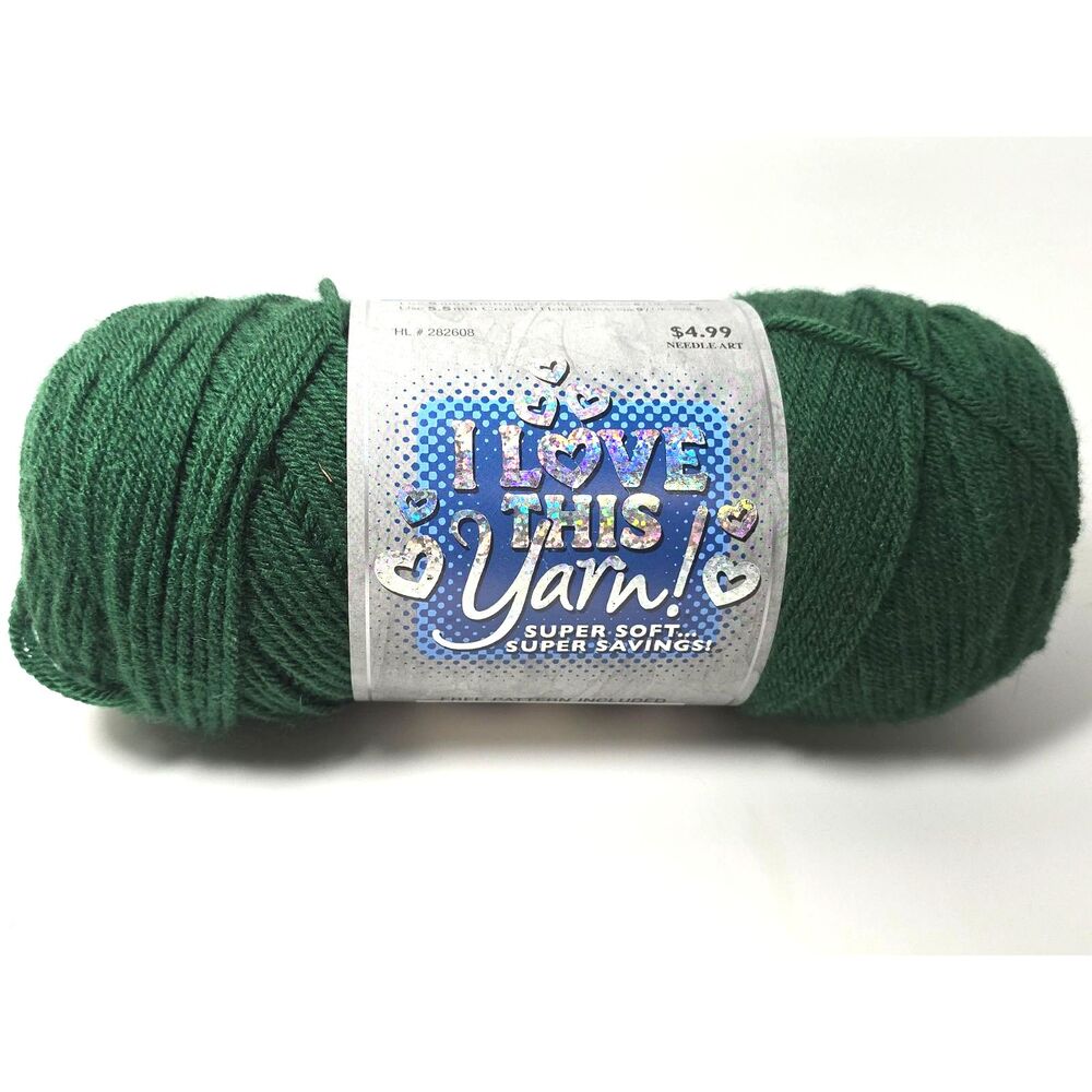 I Love This Yarn Green Forest Yarn Skein 355 Yds. Rated 4 100% Acrylic NOS